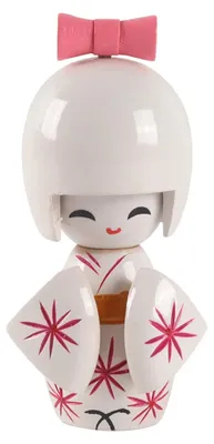 Japanische Kimono-Puppe aus Holz, 9 cm, Tischdeko