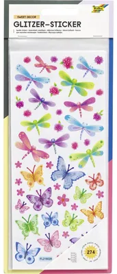 Produktbild von folia Glitzer-Sticker "Dekozauber" 100 x 230 mm 5 Blatt