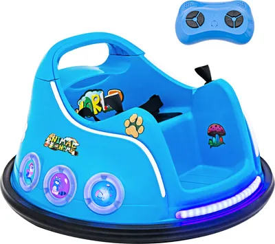 Produktbild von DREAMADE 12V Elektro-Fahrzeug , Kinderfahrzeug mit Fernbedienung, 360 Grad Drehung, Blinkende LED-Lichter, Eingebaute Musik, 3-8 Jahren, Blau