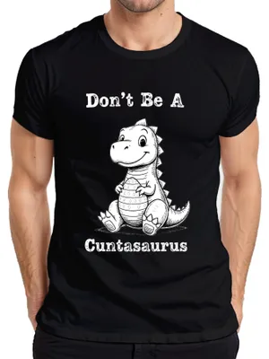 Produktbild von Don't Be A Cuntasaurus Dinosaurier lustig Geschenk Retro Herren T-Shirt, Schwarz, XXL