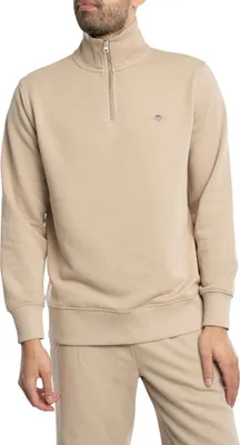 Produktbild von GANT Reguläres Shield-Sweatshirt mit halbem Reißverschluss, Beige XXL