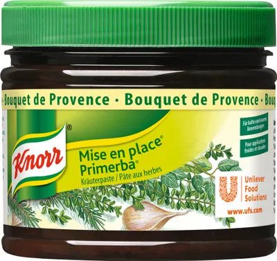 A jar of Knorr Mise en place Bouquet de Provence herb paste.