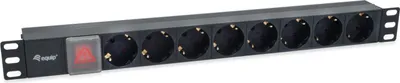 Immagine prodotto di Equip 333286 Equip Steckdosenleiste 19"(1HE)8fach IEC C14 1,8m Schalt. sw