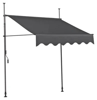 Produktbild von Klemmmarkise SCHRABO 250cm Ohne Bohren Höhenverstellbar Anthrazit Polyester | Markise Terrasse Balkonmarkise Sonnenschutz UV-Beständig