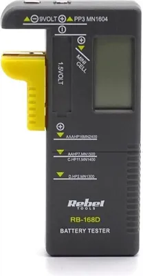 Obrázok produktu pre REBEL Digitálny tester batérií 9 V AAA, AA, C, D RB-168D