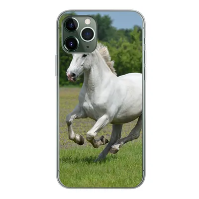 Produktbild von MuchoWow® Handyhülle Schutzhülle Hülle für iPhone 11 Pro Pferde - Natur - Weiß Silikon Softcase Handy Hülle - Handy
