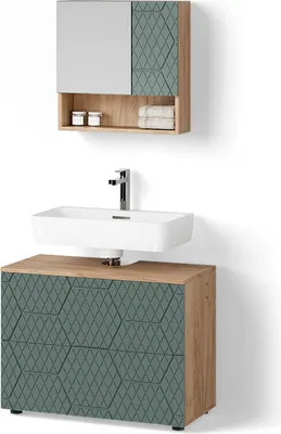 Immagine prodotto di Set mobili bagno Livinity Ronco Quercia verde/oro 2 parti, Model 52933