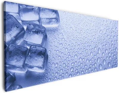 Produktbild von Wallario Premium Leinwandbild Eiswürfel in Größe 80 x 200 cm