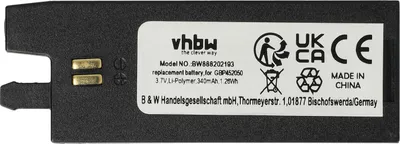 Produktbild von vhbw Akku Ersatz für Gibson GBP452050 für E-Gitarre Stimmgerät (340 mAh, 3,7 V, Li-Polymer)