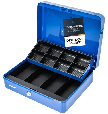 Geldkassette von HMF mit 30 Breite in Blau
