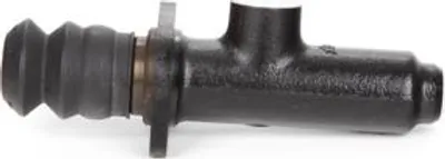 A black automotive clutch master cylinder is shown in profile against a white background.