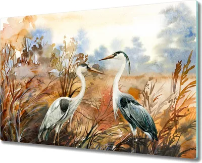 Produktbild von Coloray Kochplattenabdeckung Herdabdeckplatte 80x52 cm Hackbrett Schneidebrett Küchenbrett - Ziervögel