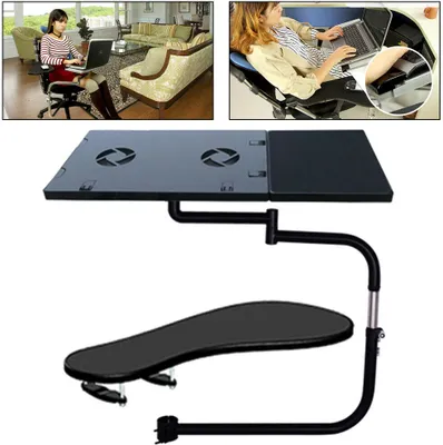 Zdjęcie produktu dla Uchwyt do laptopa Regulowany uchwyt na klawiaturę Uchwyt na klawiaturę Obrotowy o 360° Podpórka pod nadgarstki Stal nierdzewna