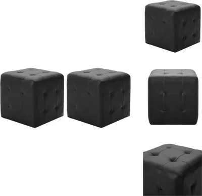 Produktbild von vidaXL Pouf 2 Stk. Schwarz 30x30x30 cm Kunstleder -  Polsterhocker