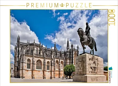 Produktbild von CALVENDO Puzzle Kloster von Batalha mit Reiterstatue | 1000 Teile Lege-Größe 64 × 48 cm Foto-Puzzle für glückliche Stunden