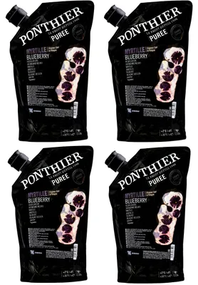 Produktbild von Ponthier HEIDELBEEREN PÜREE Frucht-Püree 4x 1KG