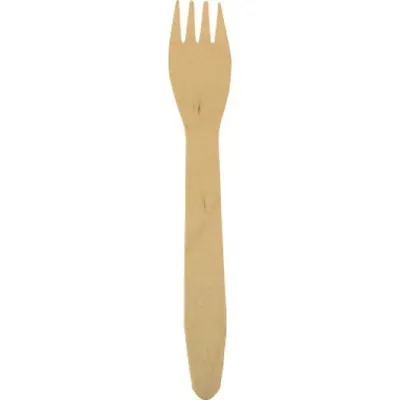 Image de PapStar 18199 Fourchette jetable bois Pure - 16,5 cm, 100 pièces, compostable