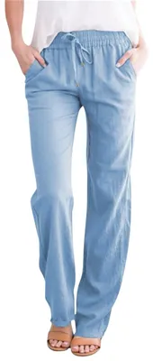 Produktbild von Bequeme Hochtaillierte Leinenhose für Damen