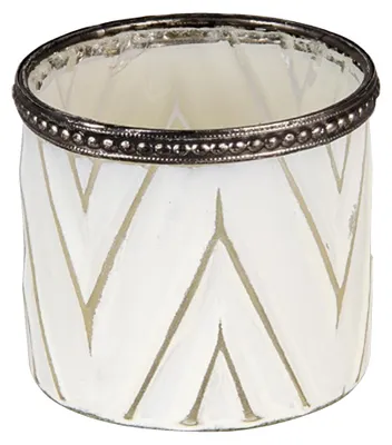 Image de Clayre & Eef Bougeoir Ø 8x7 cm Blanc Verre