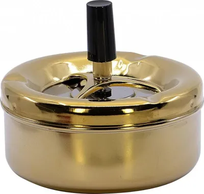 Produktbild von Rotierender Gold-Aschenbecher 11cm, geruchsdicht