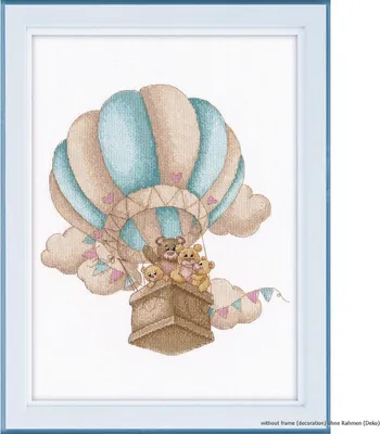 Produktbild von Oven Kreuzstichset "Heißluftballon Fahrt.", Zählmuster, 24x22cm