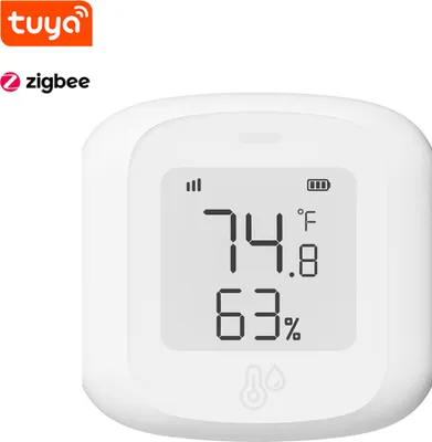Zdjęcie produktu dla Czujnik temperatury i wilgotności Tuya ZigBee z wyświetlaczem, higrometr Smart Home, sterowanie za pomocą aplikacji, wymagana bramka
