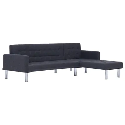 Produktbild von vidaXL Schlafsofa in L-Form Dunkelgrau Polyester