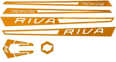 Produktbild von Fahrrad Nachbildung Satz Aufkleber Rahmen frame Decal Sticker RIVA Label braun weiß