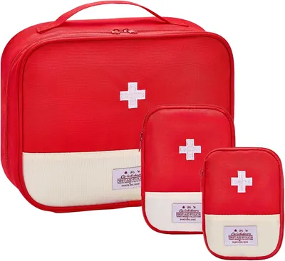 Produktbild von Medikamententasche 3 Stück, große Kapazität, wasserdicht, rot, für Reise