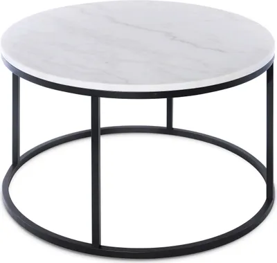 Produktbild von SIT Möbel Couchtisch rund | Tischplatte Marmor weiß | Gestell Metall schwarz | B 85 x T 85 x H 48 cm | 01053-23 | Serie THIS & THAT