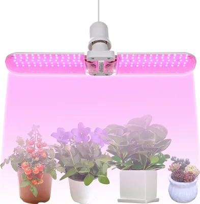 Obrázok produktu pre LED lampa na rastliny s plným spektrom, skladacia, LED lampa E27, lampa na pestovanie rastlín pre skleníkové rastliny (ružová)