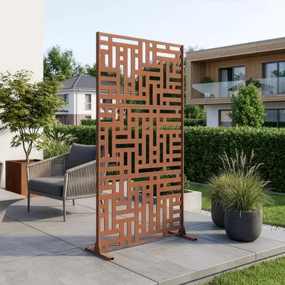 Produktbild von Trennwand ‘Bernalda’ 180 x 90 cm Stahl Edelrost