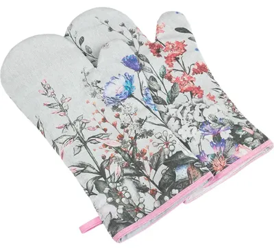 Zdjęcie produktu dla Rękawice do grillowania, 2 szt. – 20 x 36 cm – fioletowe, szare