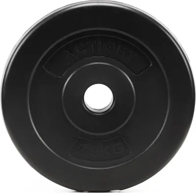Produktbild von ACTIGET Hantelscheibe 2,5 kg für Langhantel und Hanteln Ø 31 mm, Kunststoff -Schwarz