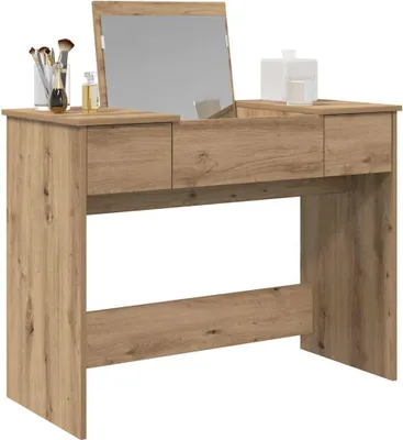 Produktbild von Möbel Schminktisch Modernes Design - Kosmetiktisch/Frisiertisch - mit Schubladen Artisan-Eiche 100x45x76 cm Top4626216