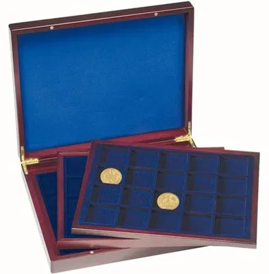 Produktbild von Münzkassette VOLTERRA TRIO deLuxe, mit je 20 eckigen Fächern für Münzen bis 48 mm Ø