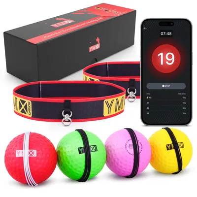 Produktbild von Reaktionsball Set Reaktionsbälle Kopfband - 4 Bälle - 2 Kopfbänder - Reflex und Hand-Auge-Koordination