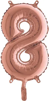 Produktbild von 14"/Ø36cm Mini Zahlen Folienballon | Rosegold #8