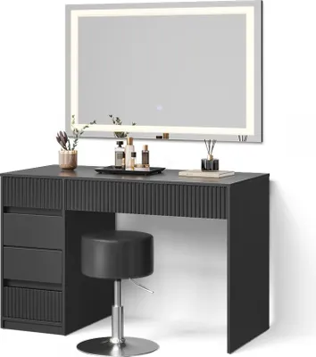 Immagine prodotto di Toeletta Livinity Allia Nero con specchio LED e sgabello, Model 55329