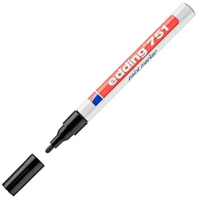 Zdjęcie produktu dla Popisovač průmyslový Edding 751, lakový, kulatý hrot, 1-2 mm, černý