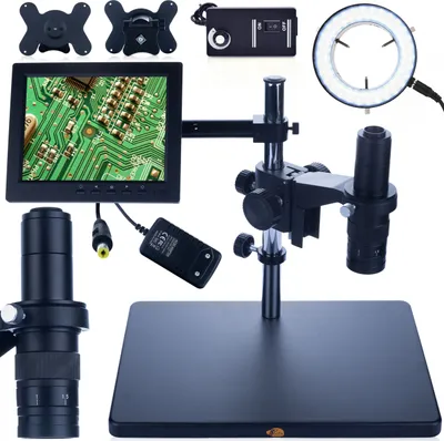 Immagine prodotto di Rosfix Microscopio Digitale Earth Pro MCEP-0.5X + Display da 8 Pollici + Supporto per Microscopio Digitale da 200 mm + Illuminazione per Microscopio R