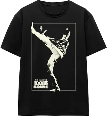 Image de David Bowie - "The Man Cover" T-shirt homme/femme unie TV15605 (XXL) (Noir)