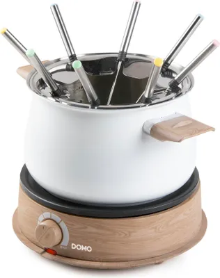 Image de Appareil à Fondue DOMO DO736F, 1500 W, 2 L, 8 Personnes, Blanc/Bois