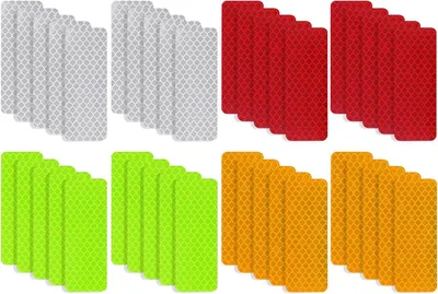 Image de Autocollants réfléchissants, 40 pièces, autocollants réfléchissants, 8 x 3 cm, autocollants réfléchissants, avertissement, autocollants réfléchissants pour vélos et motos