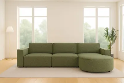 Produktbild von Kaiser Möbel Ecksofa Cursal Round L-Form, Stoff Artico, Moss, Rechts
