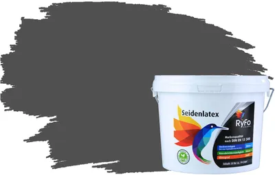 Produktbild von RyFo Colors Seidenlatex Trend Grautöne Diamantgrau 3l - bunte Innenfarbe, weitere Grau Farbtöne und Größen erhältlich