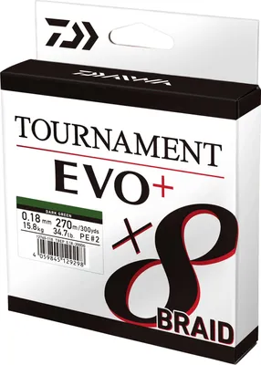 Produktbild von Daiwa Angelschnur Tournament X8 Braid EVO+ (135 m, dunkelgrün)