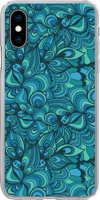 Produktbild von MuchoWow® Handyhülle Schutzhülle Hülle für Telefoonhoesje iPhone X Design - Vintage - Blau - Türkis Silikon Softcase Handy Hülle - Handyhülle