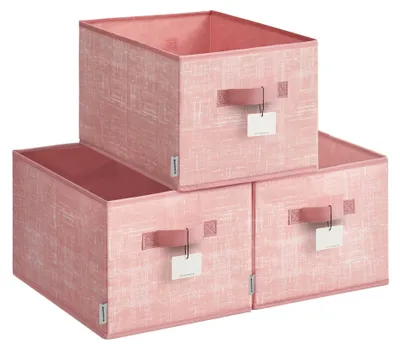 Aufbewahrungsboxen Set 3er-Pack, faltbar, 40x30x24 cm, pastellrosa