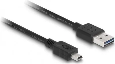 Productafbeelding van Delock Kabel, EASY-USB 2.0, Type-A stekker > USB 2.0, Mini-B stekker, 2 meter, zwart